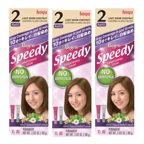 Bigen Bigen Speedy Conditioning Color Refill: 2 Light Warm Chestnut - 3 Pack