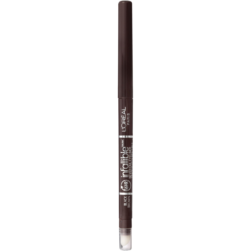 L'Oreal Paris Makeup Infallible Never Fail Original Mechanical Pencil Eyeliner with Built in Sharpener  Black Brown  1 Count-image-OPC-PFMVXKH-NEW