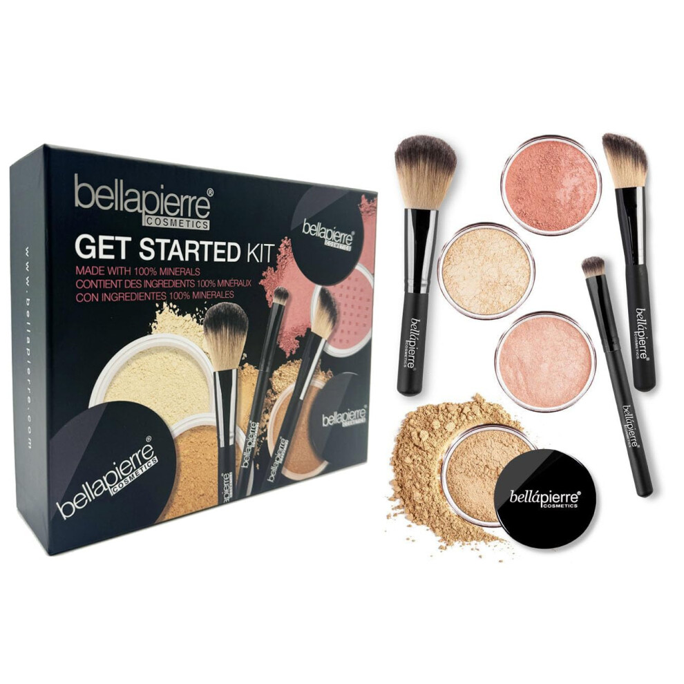 Bellapierre Get Started Kit | Includes 2 Mineral Foundations 1 Blush & 1 Bronzer | Mineral Makeup Essentials | Non-Toxic And Paraben Free | Oil And