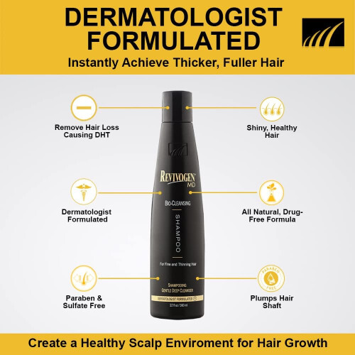 Revivogen MD Shampoo Bio-Cleansing pour Cheveux Clairsemés, Bloqueur de DHT 2