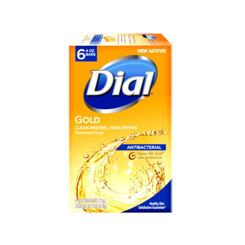 Dial Antibacteriële Zeep Bar, Goud, 6 Stuks (Pack van 2) 1