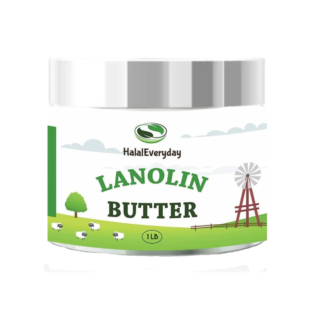 Lanoline 100 % pure (anhydre) - Beurre ultra raffiné 450 g - Crème pour les mamelons - Cire à moustache - Aide à revitaliser et hydrater les peau