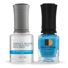 LECHAT - Lakier hybrydowy Perfect Match - Old New Borrowed Blue - Laguna Blue z kremowym wykonczeniem - (0,5 uncji) - Latwa aplikacja - Formula Soak