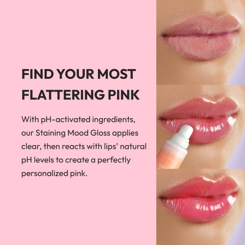 Ruby Kisses Staining Mood Lip Gloss, Ενυδατική Μάγκο Βούτυρο, PH-Activated, Ελαφρύ, Μη Κολλώδες 2