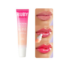 Ruby Kisses Staining Mood Lip Gloss, Ενυδατική Μάγκο Βούτυρο, PH-Activated, Ελαφρύ, Μη Κολλώδες