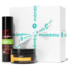 Mambino Organics All Natural Skincare ajndk szettek terhes noknek - Belly Oil Face Mist Moisturizer Face Polish Arcszrum ajakpol (Duo Kit)