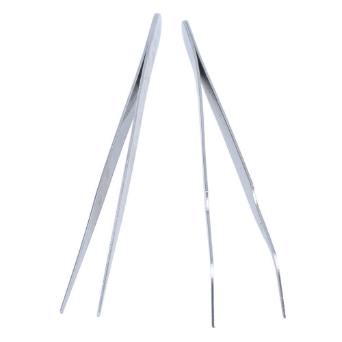 2 Pinzette per Nail Art Curve e Dritte (argento) 1