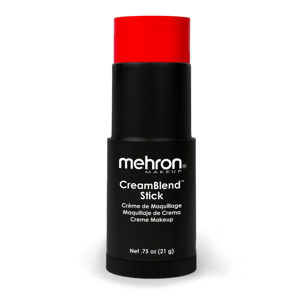 Mehron Makeup CreamBlend Stick | Face Paint  Body Paint  & Foundation Cream Makeup | Body Paint Stick .75 oz (21 g) (Really Bright Red)