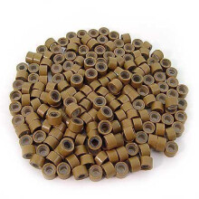 500 db 4,5 mm-es kis szilikon blsu mikrogyuruk Linkek Gyngyk Linkies For I Bonded Tip Stick ragaszt Hajhosszabbt - Szn Vilgosbarna