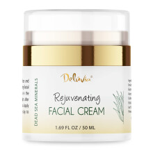 Deluvia Face Moisturizer Cream with Organic Aloe Vera Organic Coconut Oil Vitamin C Vitamin E and Rosehip Oil. Daily Facial Lotion for Dry Skin S