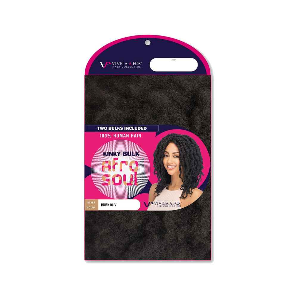 Extensions de cheveux humains cr  pus boucl  s afro Vivica A Fox Hair Collection HKBK16-V, 1 5,8 onces