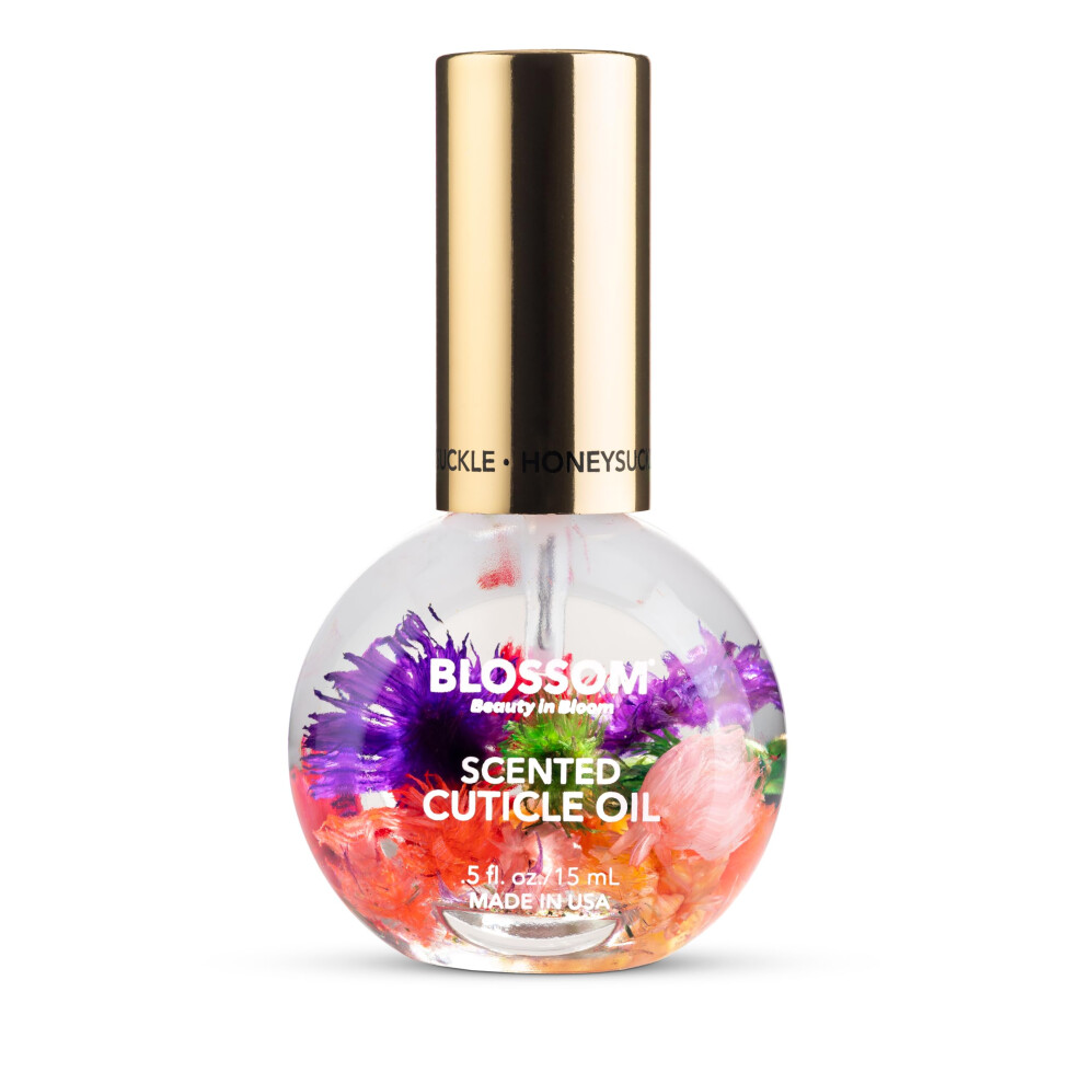 Kvet Blossom Hydrating Moisturizing Strengthening Scented Cuticle Oil Infused With Real Flowers Made In Usa 0.5 Fl. Oz Honeysuckle