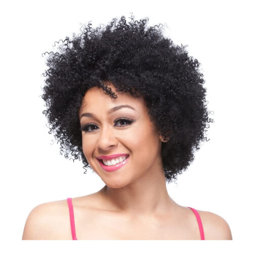 IT'S A WIG Echthaarper  cke - AFRO CURL Farbe - #1B - Off Black