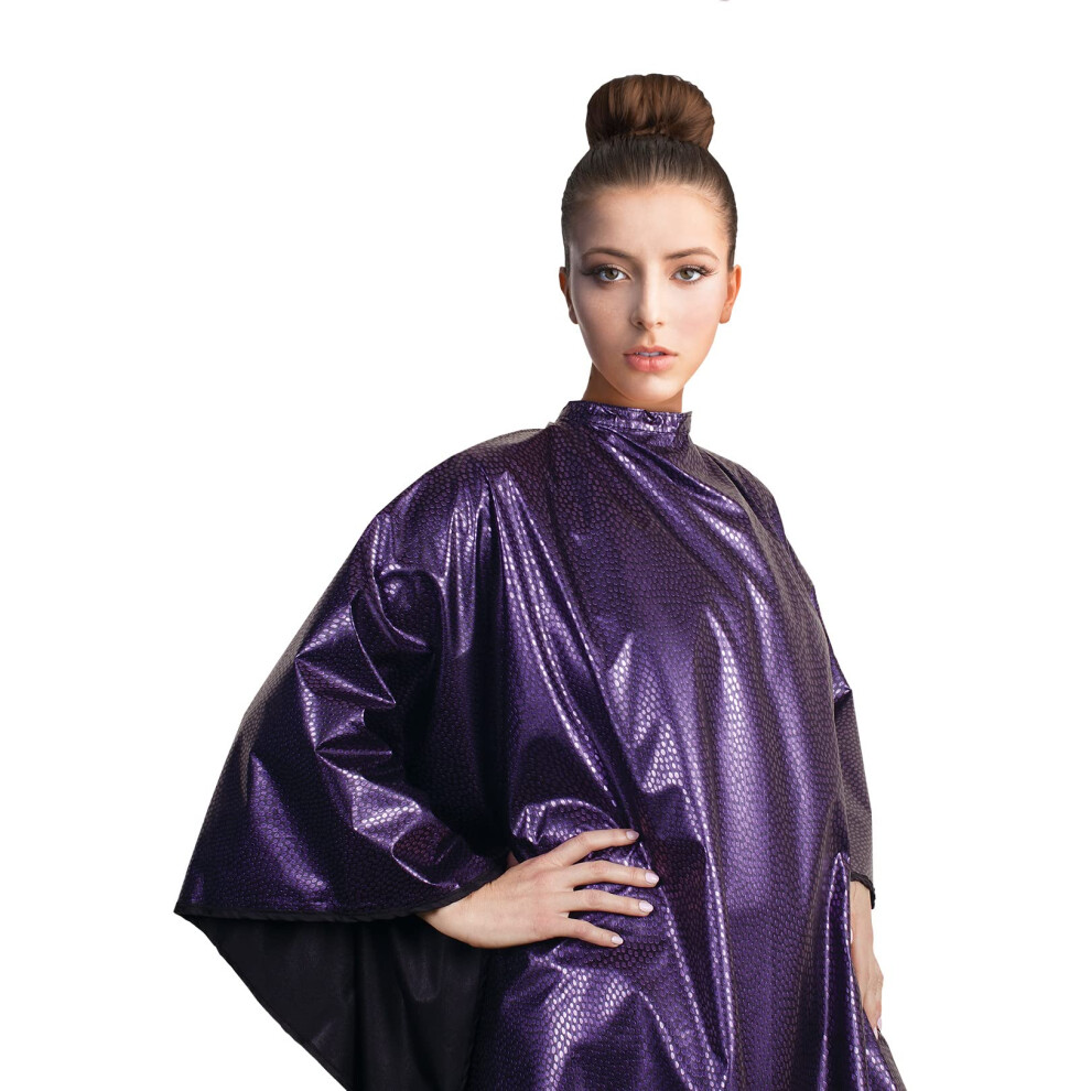 Cricket Encore All Purpose Professional Salon Cape Waterproof Bleach Proof Cape For Hair Stylist, Adjustable Neck Client Gown, Amethyst