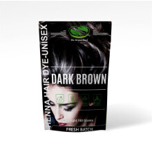 1 pakke m?rkebrun henna h?r- og sk?gfarve/farve 150 gram - Naturlig h?rfarve Plantebaseret h?rfarve - Henna-fyrene