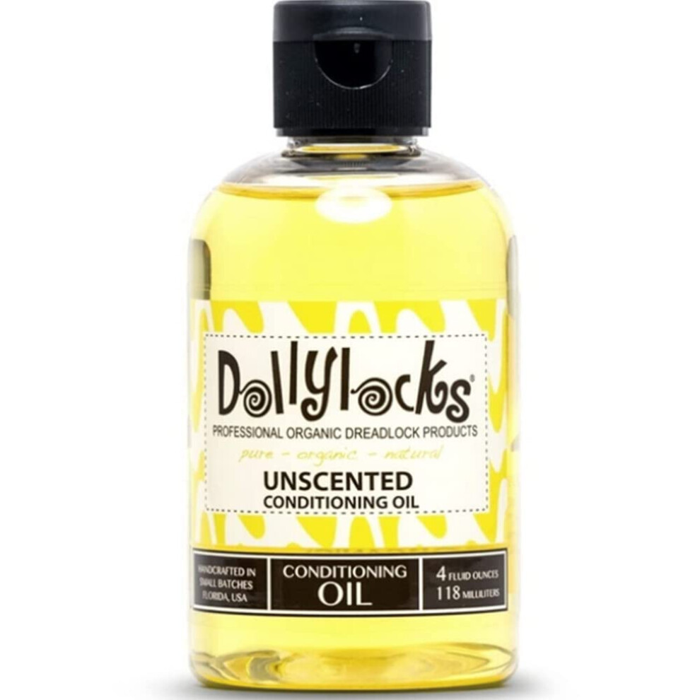 Dollylocks Hair Moisturizer Conditioning Oil - Hair Oil For Dry Damaged Hair & Growth - Hair Oil For Curly Frizzy Hair - Organic Dreadlock Oil- Unscented 4 Oz