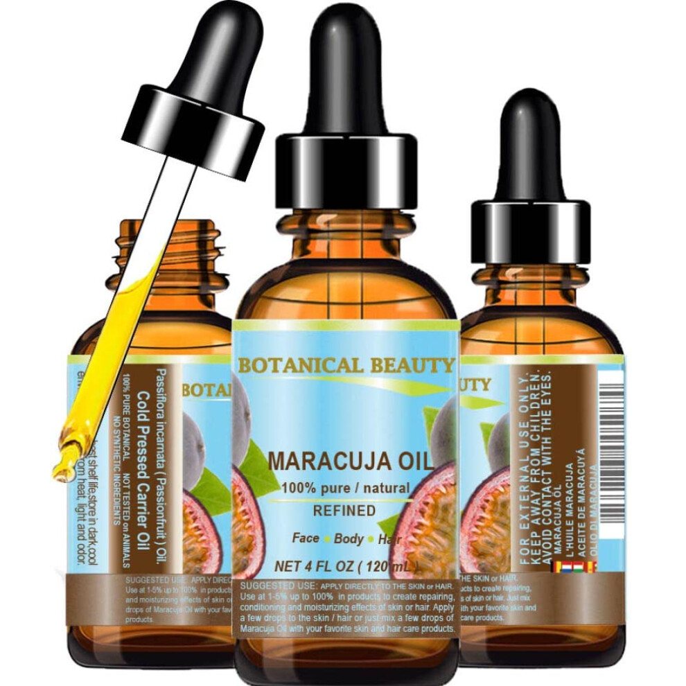 Botanisk Skã¸Nhed Botanical Beauty Maracuja Oil 100% Pure Natural Cold Pressed Undiluted For Face Skin Hair Body Lip Nails 4 Fl.oz.- 120 Ml Rich In Vitamin C