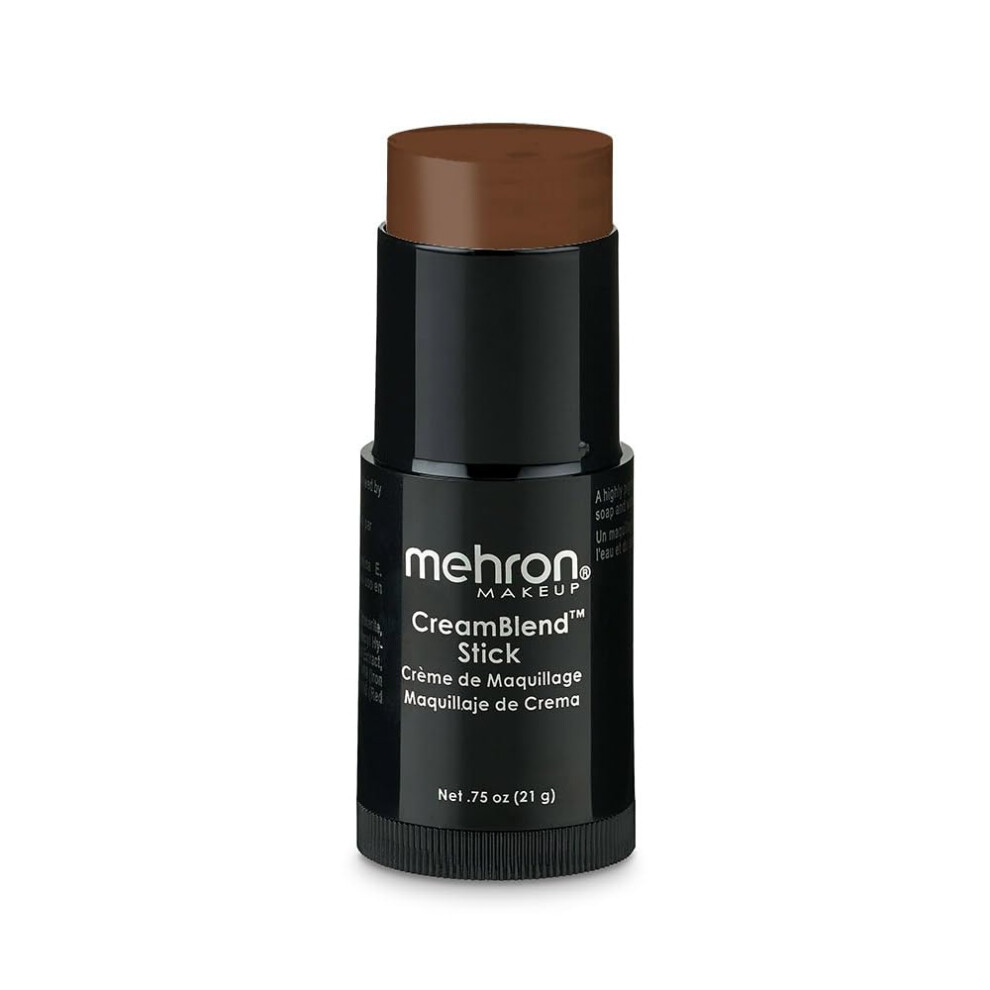 Mehron Makeup CreamBlend Stick | Face Paint  Body Paint  & Foundation Cream Makeup| Body Paint Stick .75 oz (21 g) (Medium Ebony)