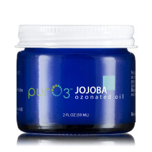 Puro3 Ozonated Jojoba Oil - 2 oz - Glasskrukker - Holistisk hudpleje - fugtighedsafbrydelse - følsom og plettet tilbøjelig hud - Vegan