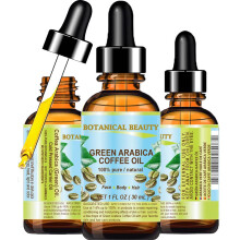 Gr?n arabica kaffeolie brasiliansk 100% ren jomfru uraffineret 1 fl.oz- 30 ml. til ansigt hud h?r l?be negle. Anti - Aldrende ansigtsolie af bota