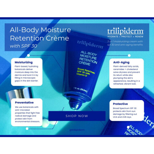 Trilipiderm Κρέμα Ενυδάτωσης για Όλο το Σώμα με SPF 30 Βιταμίνη D - Αντηλιακό Ταξιδιού 85ml 1