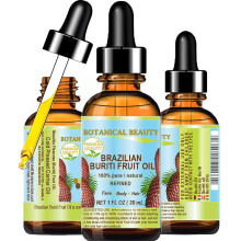 Brasilianisches BURITI-FRUCHTL, rein natrlich, jungfrulich, raffiniert, kaltgepresstes Trgerl, unverdnnt, 1 fl.oz - 30 ml, fr Gesicht, Krper,