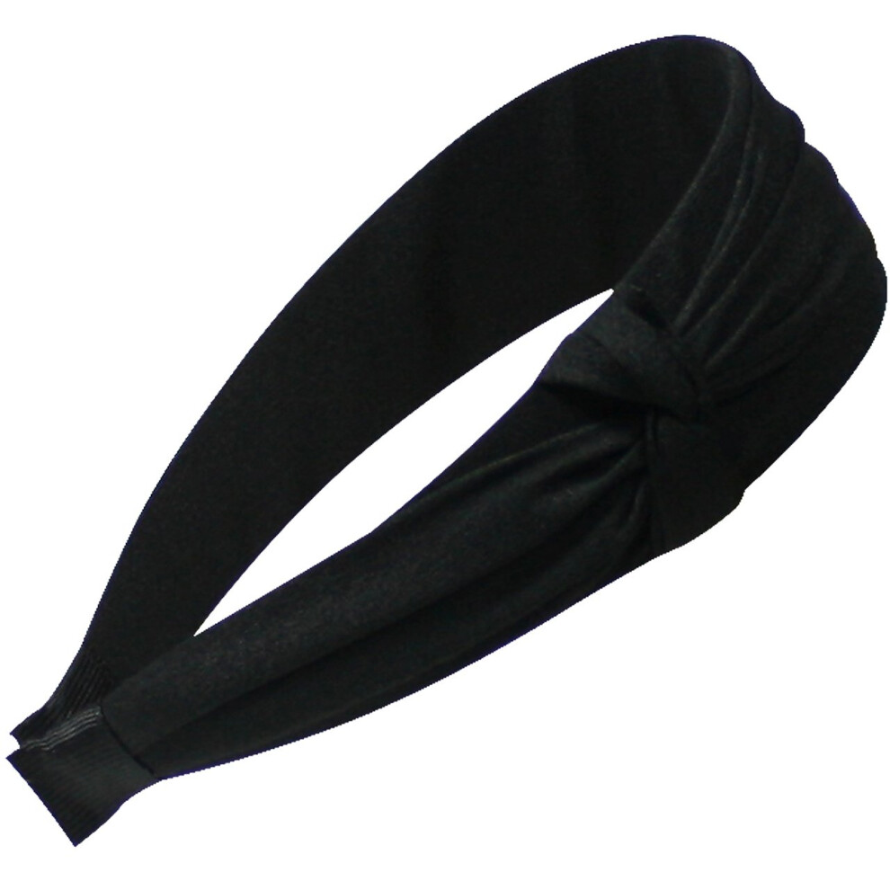 Bandeau large    n  ud lat  ral romantique Dahlia - Noir