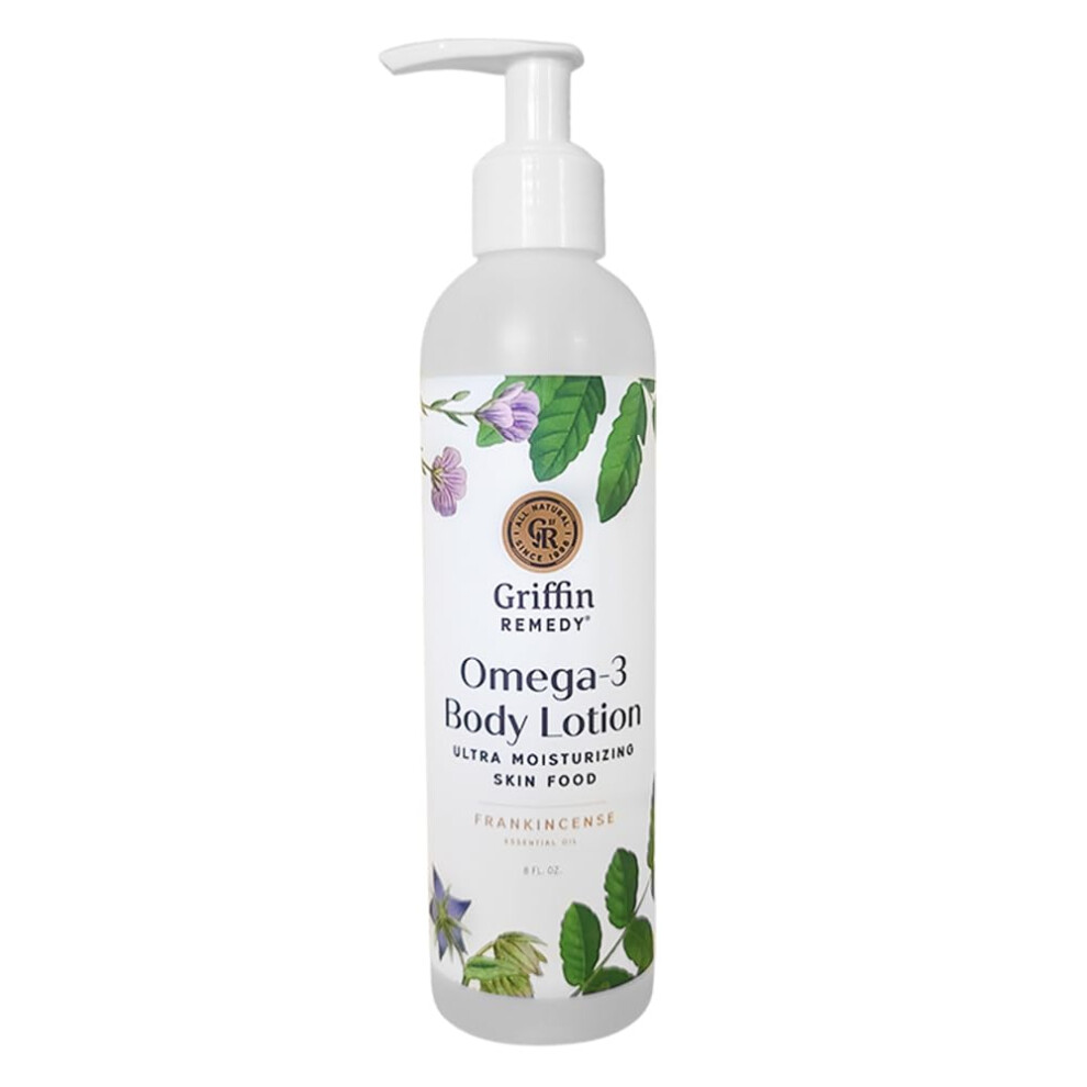 Griffin Remedy Omega-3 Body Lotion-Frankincense Essential Oils And Organic Msm Ultra Moisturizing All Natural Paraben Free Sulfate Free 8 Fl Oz