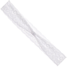 Wee Ones Baby Girls Add-A-Bow Band Single Narrow Lace 1 1/4"""" Hvid 0-6 m?neder