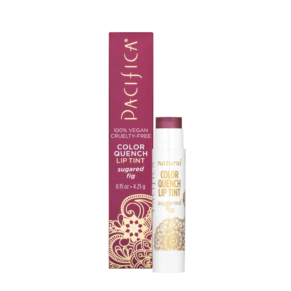 Pacifica Beauty  Color Quench Tinted Lip Balm  Sugared Fig  Coconut Oil  Cocoa Seed Butter  Vitamin E  Moisturizer  Dry Cracked Skin  Talc / Mineral O