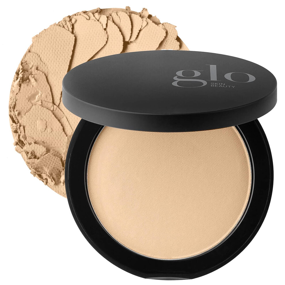 Glo Skin Beauty Pressed Base Powder Foundation Makeup (Golden Medium) - Flawless Coverage For A Radiant Natural Second-Skin Finish