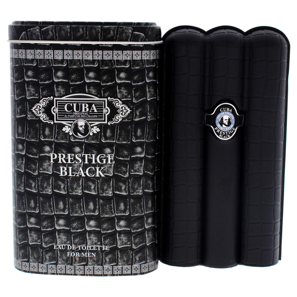 Prestige Black By Cu Men's Black Cuba Cuba Prestige 3 Oz Edt Spray