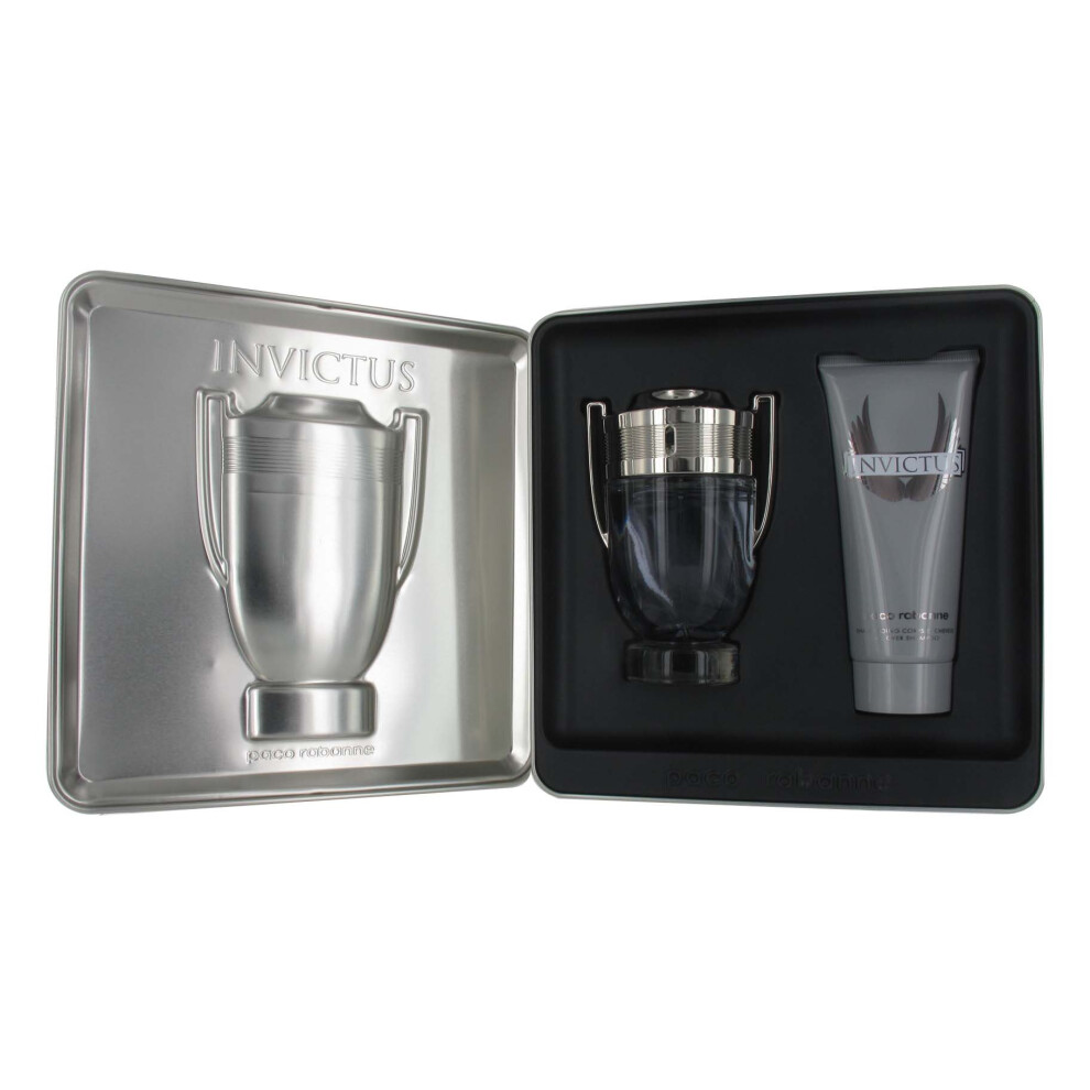 Paco Rabanne Invictus 2 Piece Gift Set for Men (Eau de Toilette Spray  All Over Shampoo)
