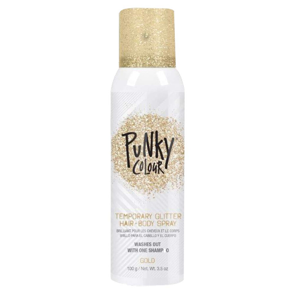 Punky Temporary Hair and Body Glitter Color Spray  Travel Spray  Lightweight  Adds Shimmery Glow  Perfect to use On Hair  Skin  or Clothing  3.5 oz -