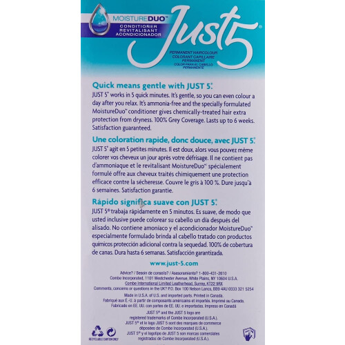 Just 5 Damen Haarfarbe, Schwarz, J-30 (2er Pack) 1