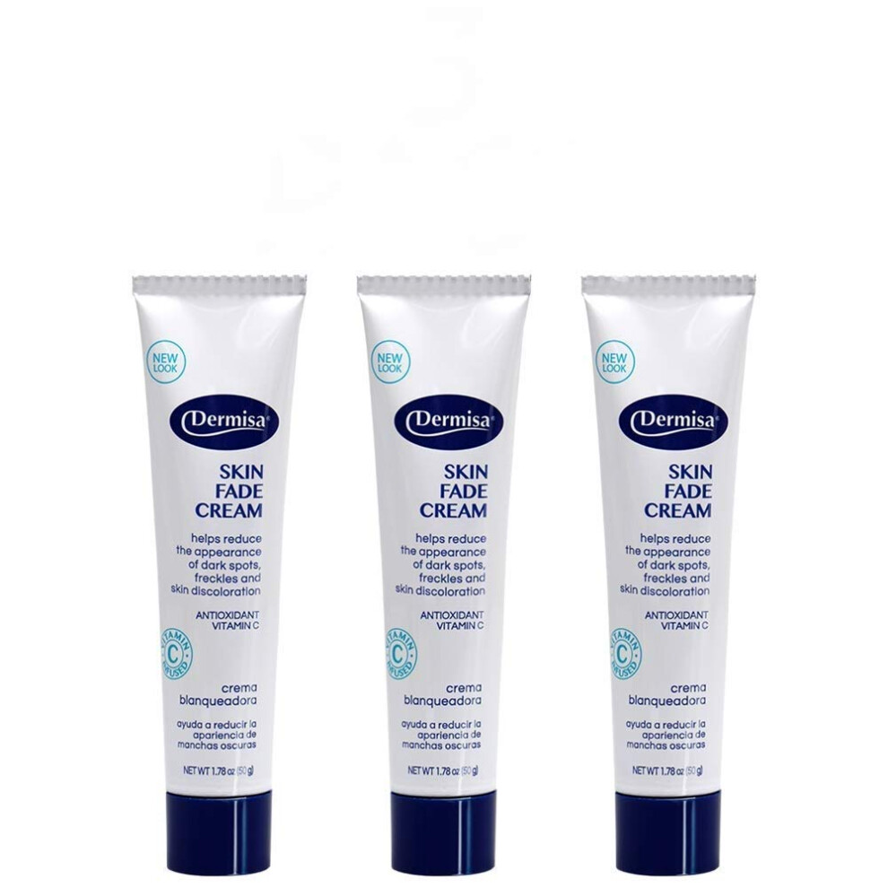 Dermisa Skin Fade Cream with Vitamin C | Helps Reduce Dark Spots and Age Spots | All Skin Types | 1.78 OZ | Pack of 3