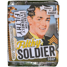 Filthy Soldier, cisto pr rodn glycer nov TUH MYDLO, santalov drevo, borovica, rozmar n, c der