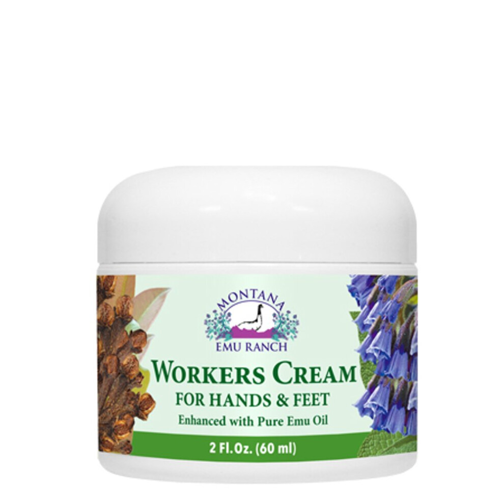 Montana Emu Ranch Cream - Workers For Hands And Feet - 2 Ounce Jar - Enhanced With Pure Emu Oil