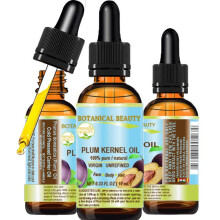 Botanical Beauty Franse pruimenpitolie 100% pure natuurlijke, ongeraffineerde, koudgeperste basisolie (10 ml) voor gezicht, huid, haar, lippen en nage
