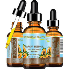 Botanisk skønhed papaya frøolie 100% ren naturlig ufortyndet raffineret koldpresset bærerolie. 2 fl.oz.- 60 ml. til ansigt hud hårlippleje negle.