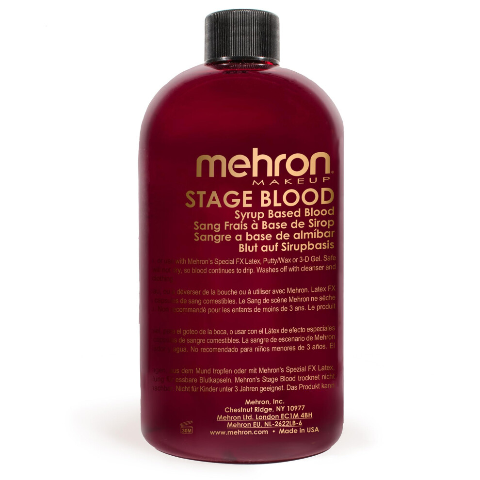 Mehron Makeup Stage Blood | Edible Fake Blood Makeup for Stage  Costume  Cosplay (16 oz) (Bright Arterial)