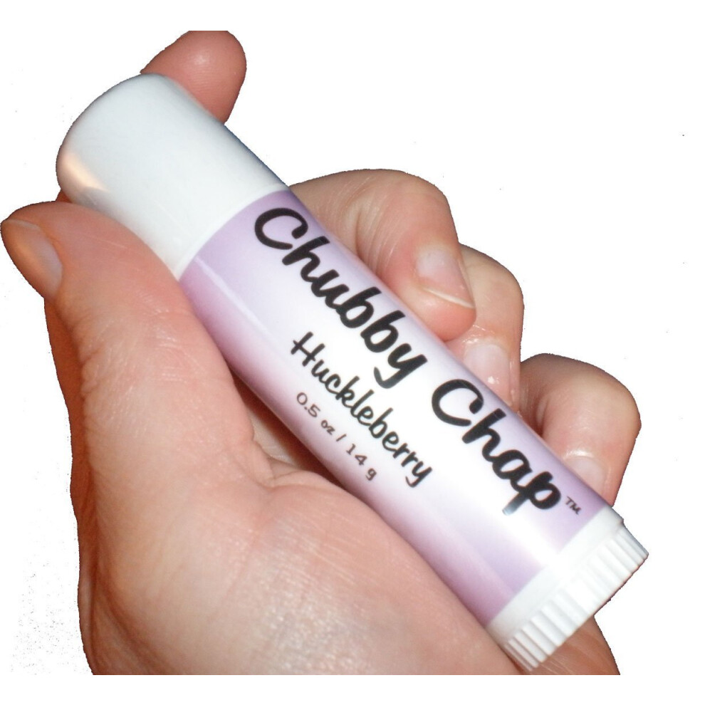 Chubby Chap Chubby Chapstick - One (1X) Large Jumbo Chapstick Natural Chapstick - .5 Ounce Lip Balm (Huckleberry)