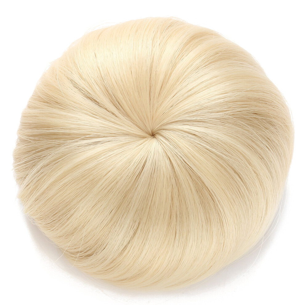 Onedor Unisex Synthetic Fiber Hair Extension Chignon Donut Bun Wig Hairpiece (613# - Pre Bleach Blonde)