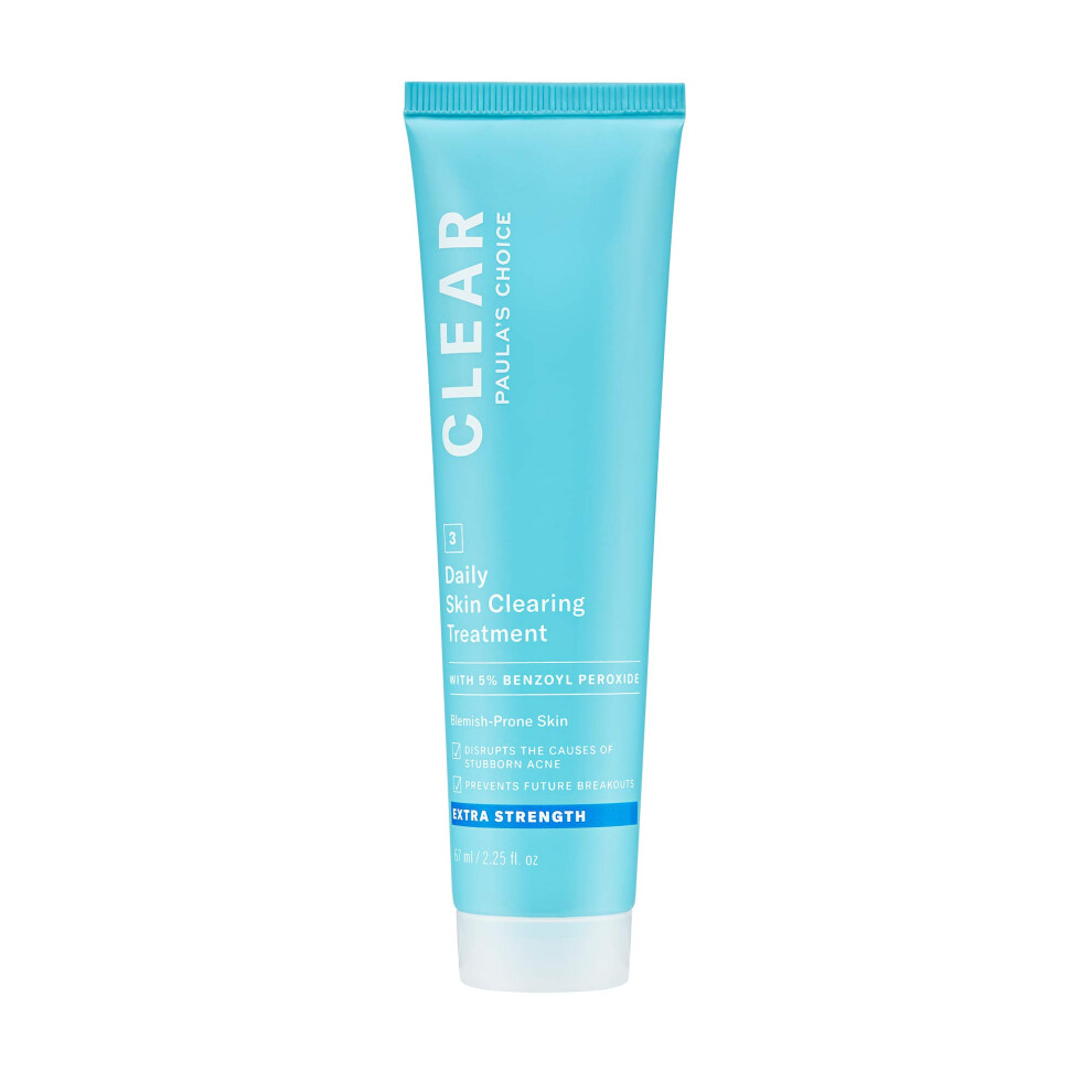 Paula's Choice CLEAR Daily Skin Clearing Treatment with Benzoyl Peroxide  Treats and Prevents Mild to Severe Acne & Breakouts  Fragrance-Free  2.25 Fl