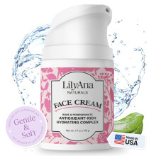 Lilyana Naturals, Crème pour le Visage, Rose et Grenade, 1,7 oz (48 g)