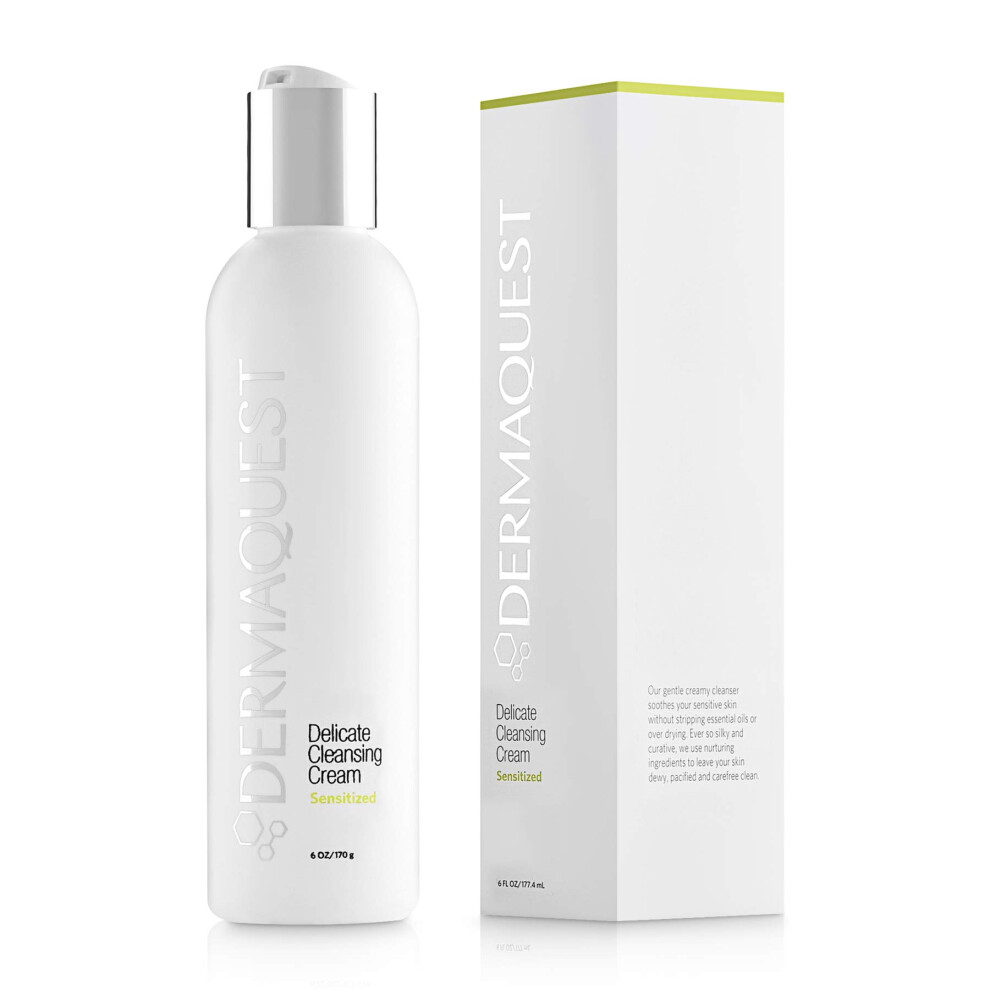 DermaQuest Sensitized Delicate Cleansing Cream - Gentle Facial Cleanser Face Wash - Infused with Green Tea Extract & Jojoba Oil - For Sensitive  Extre