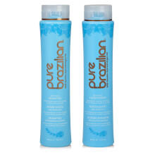 PURE BRAZILIAN Anti Frizz Daily Shampoo & Conditioner  Salzfreies und farbsicheres Shampoo & Conditioner, angereichert mit Keratin, Arganl und Acai