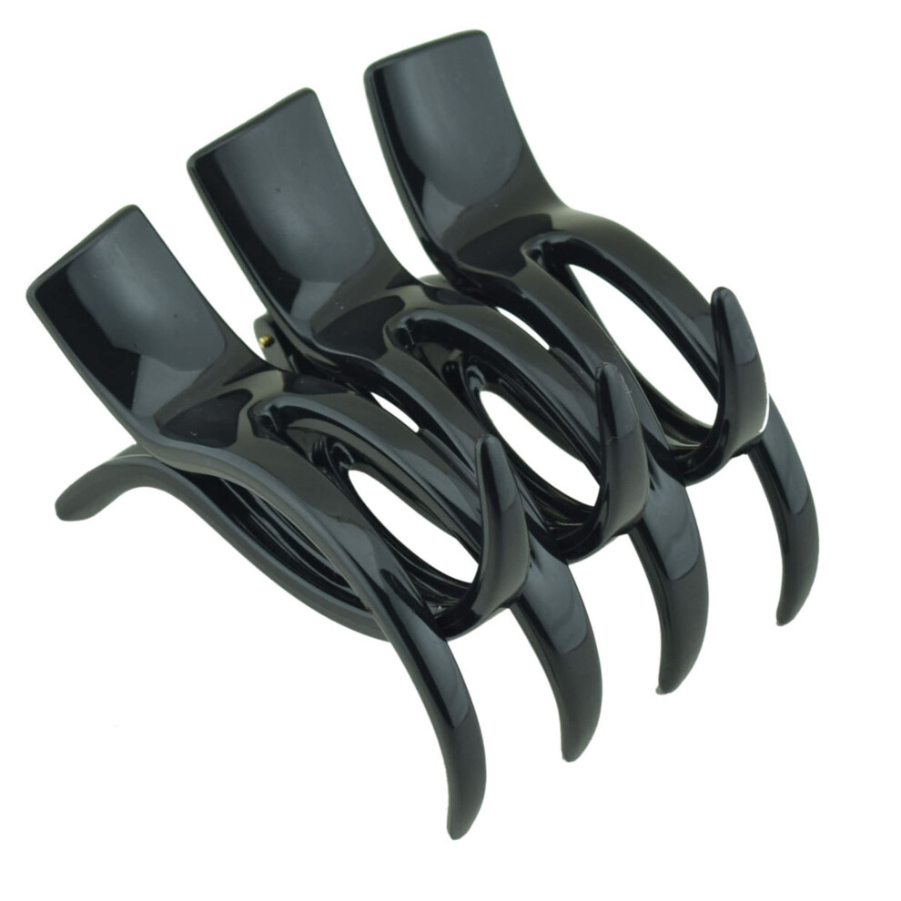 Pinzas Para El Cabello Parcelona French Basic, Con Garras Grandes Y Anchas, Para Cabello Grueso, Para Mujeres Y Ni As (Negras)-image