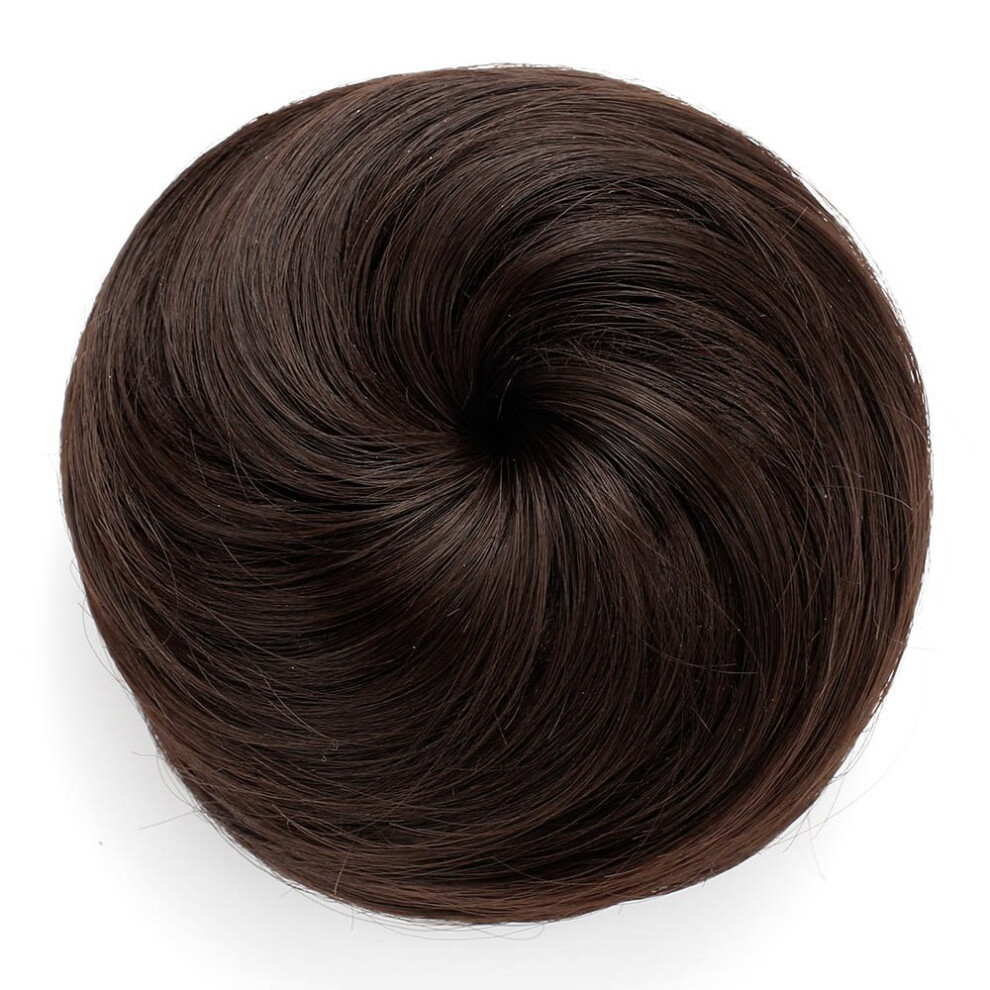 Onedor Unisex Brown Synthetic Fiber Hair Extension Chignon Donut Bun Wig Hairpiece (6# - Medium Chestnut )