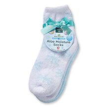 Chaussettes hydratantes Earth Therapeutics Thera-Soft l'aloe vera et la vitamine E, bleu ciel/flocons de neige : 2 paires